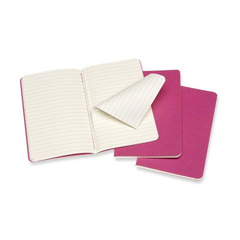 Cahier Journal Linjeret Pocket Lyserd 3-Pack