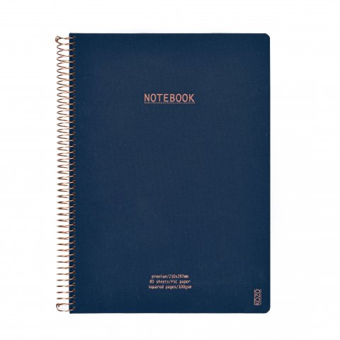 KOZO Kvadreret Notesbog A4 Premium Navy p vej