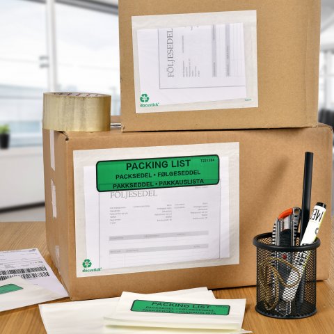 FØLGESEDDELLOMMER SELVKLÆBENDE UDEN TRYK A5 225x165 (500stk) PAPIR. 100% papir og dermed kan de kasseres i samme sortering som øvrige papemballage. FØLGESEDDELLOMMER SELVKLÆBENDE UDEN TRYK A5 225x165 (500stk) PAPIR. 100% papir og dermed kan de kasseres i samme sortering som øvrige papemballage.