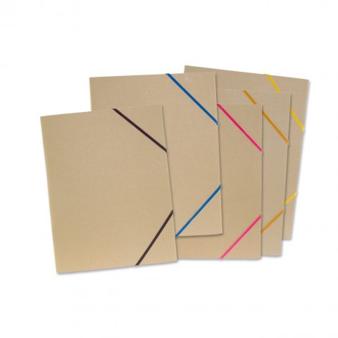 Elastikmappe i Papp Natur 5 farver