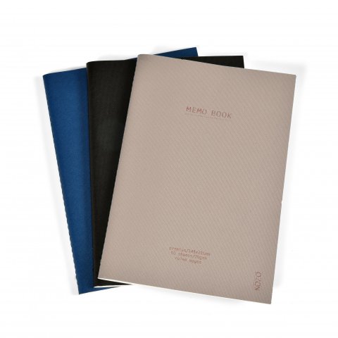KOZO Notesbog A5 3 Pakke Navy Black Sand KOZO Notesbog A5 3 Pakke Navy Black Sand