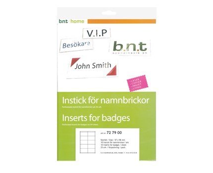 Indstik A4 Til Navneskilt 57x98mm, 195g Indstik A4 Til Navneskilt 57x98mm, 195g