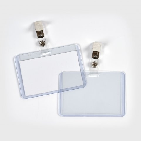 Navneskilt ID-Kort 60x90mm, blød plast, liggende Navneskilt ID-Kort 60x90mm, blød plast, liggende