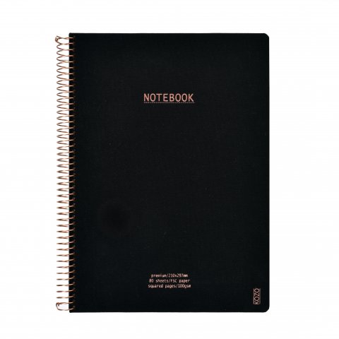 KOZO Kvadreret Notesbog A4 Premium Black