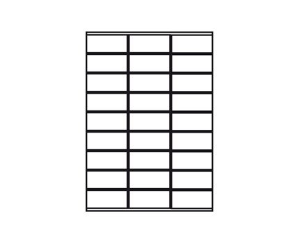 LASER ETIKET PÅ A4 ark 27 STK RETTE HJØRNER 70x32 LASER ETIKET PÅ A4 ark 27 STK RETTE HJØRNER 70x32