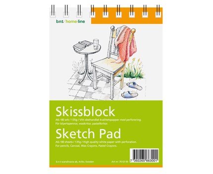 Skitseblok A6 80ark, 135g